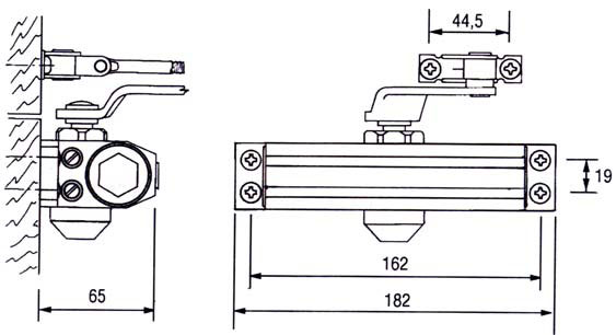 Σούστα πλακέ Cisa 60450, No 3 για βάρος πόρτας 70Kg